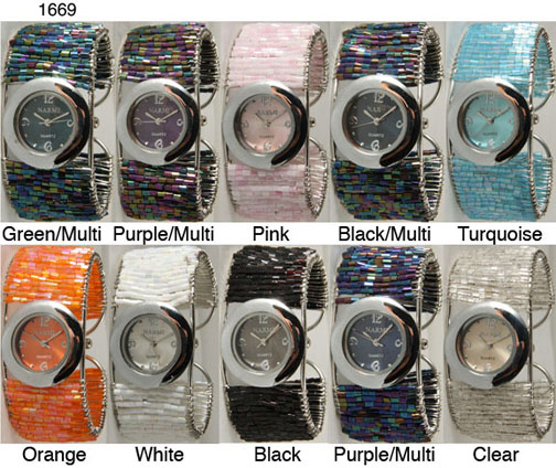 Colored Beads Fashion Bracelet Watch