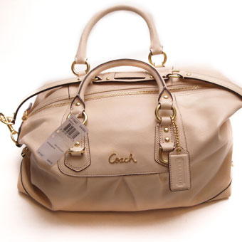 COACH ASHLEY BONE LEATHER SATCHEL PURSE F15447